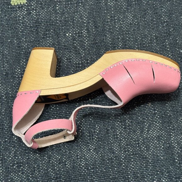 Swedish Hasbeens Baskemolla Toffel T-Strap Sandal, EU 39, Bubble Gum Pink - Picture 3 of 16